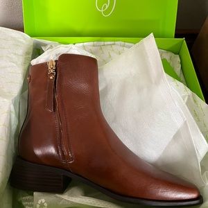 Sam Edelman Thatcher Ankle Boots Burnt Brandy Coloe Sz 8.5